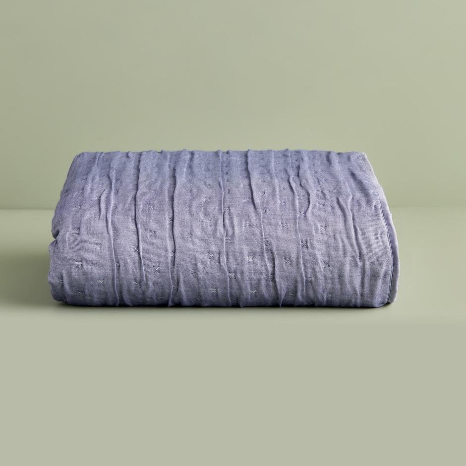  Mia Tek Kişilik Yatak Örtüsü Seti Lacivert (180x250 cm)