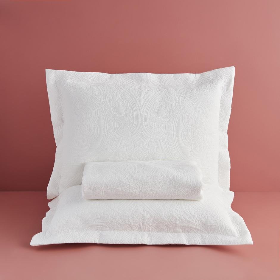  Lidia Çift Kişilik Yatak Örtüsü Seti Beyaz (250x260 cm)