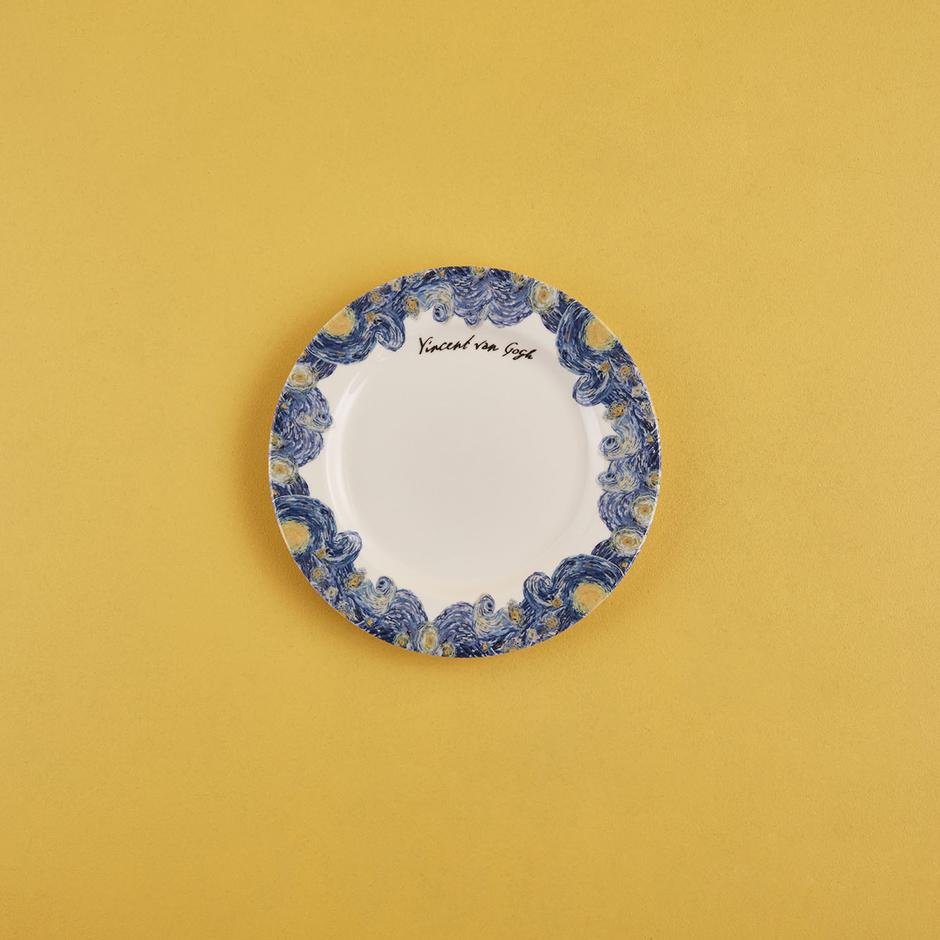  Van Gogh Stoneware Pasta Tabağı 6'lı Mavi (19,5 cm)
