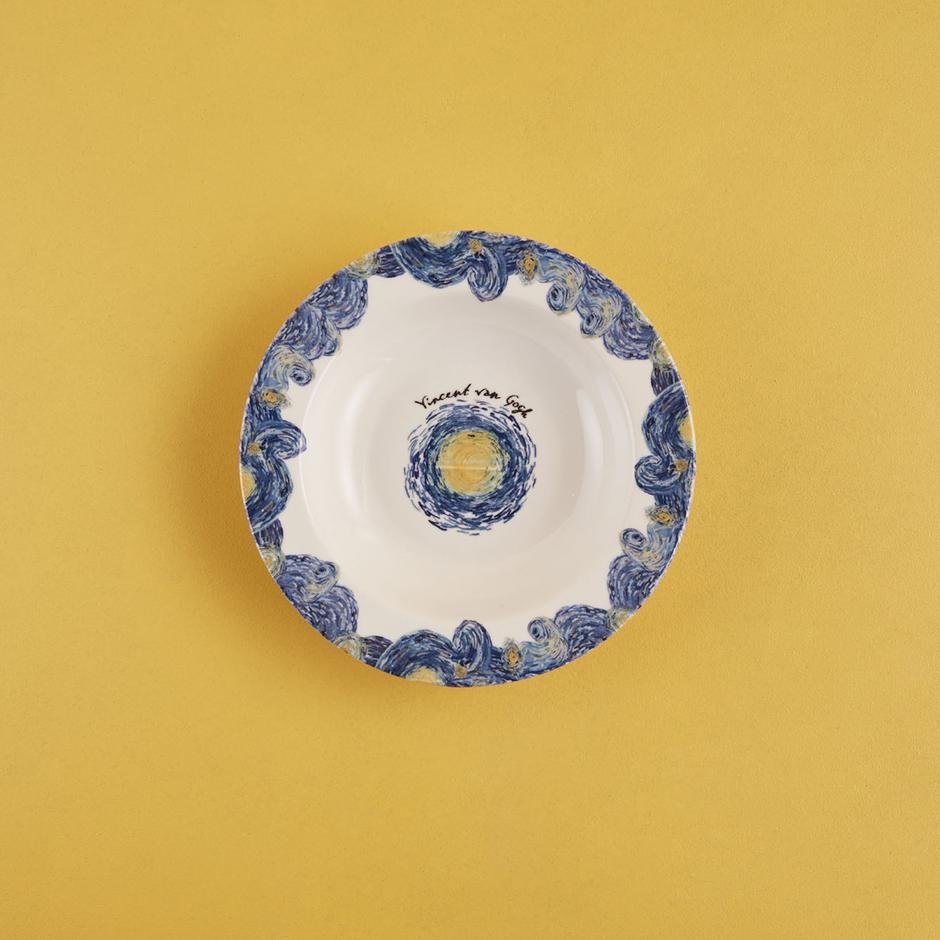  Van Gogh Stoneware Yemek Tabağı Mavi (21 cm)