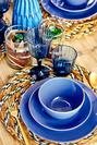  Allure Seramik Yemek Tabağı Mavi 21 cm (Gold)
