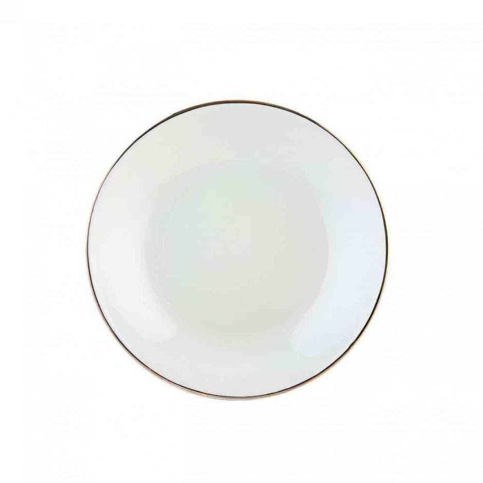  Allure Seramik Yemek Tabağı Beyaz 21 cm (Gold)