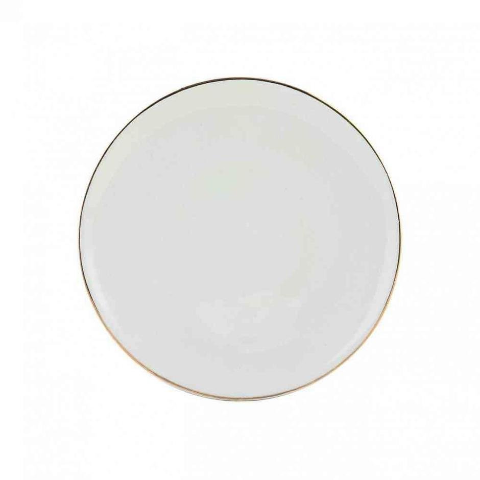  Allure Seramik Pasta Tabağı Beyaz 21 cm (Gold)