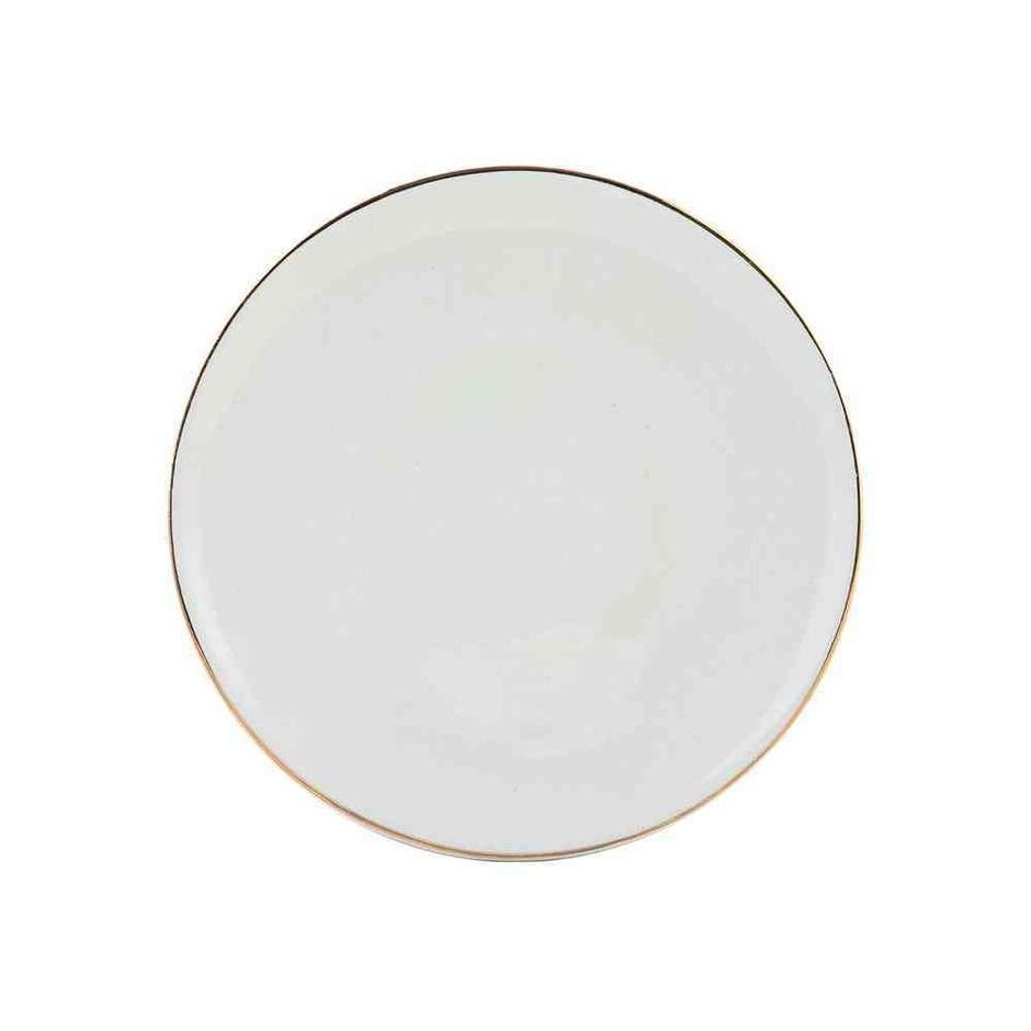  Allure Seramik Pasta Tabağı 6'lı Beyaz 21 cm (Gold)