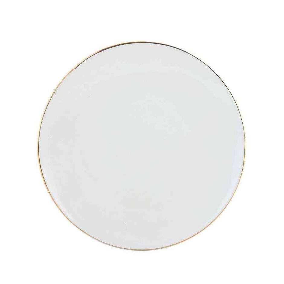  Allure Seramik Servis Tabağı 6'lı Beyaz 26 cm (Gold)