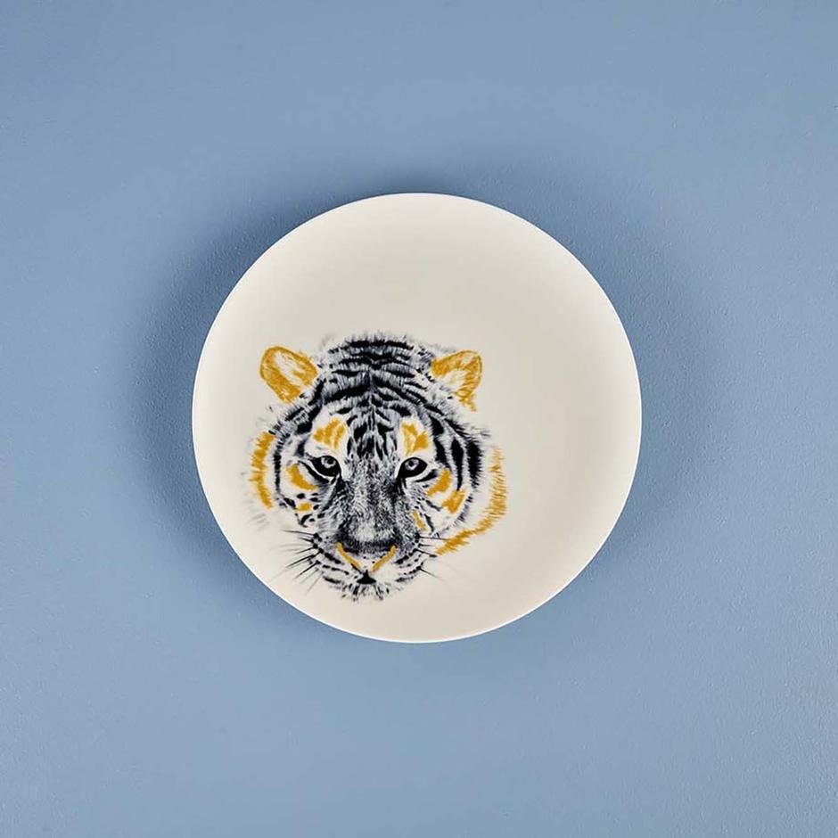  Safari Tiger Porselen Servis Tabağı 6'lı (26 cm)