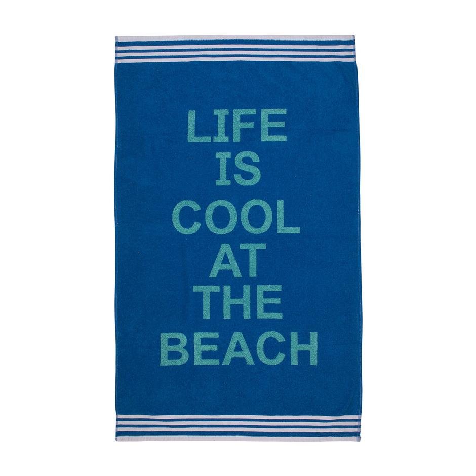 %100 Pamuk Cool Mavi Plaj Havlusu (90x160 cm)