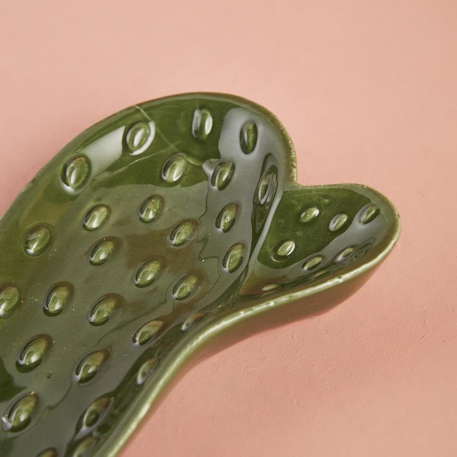  Cactus Dekoratif  Yeşil Tabak (18x14x2,5 cm)