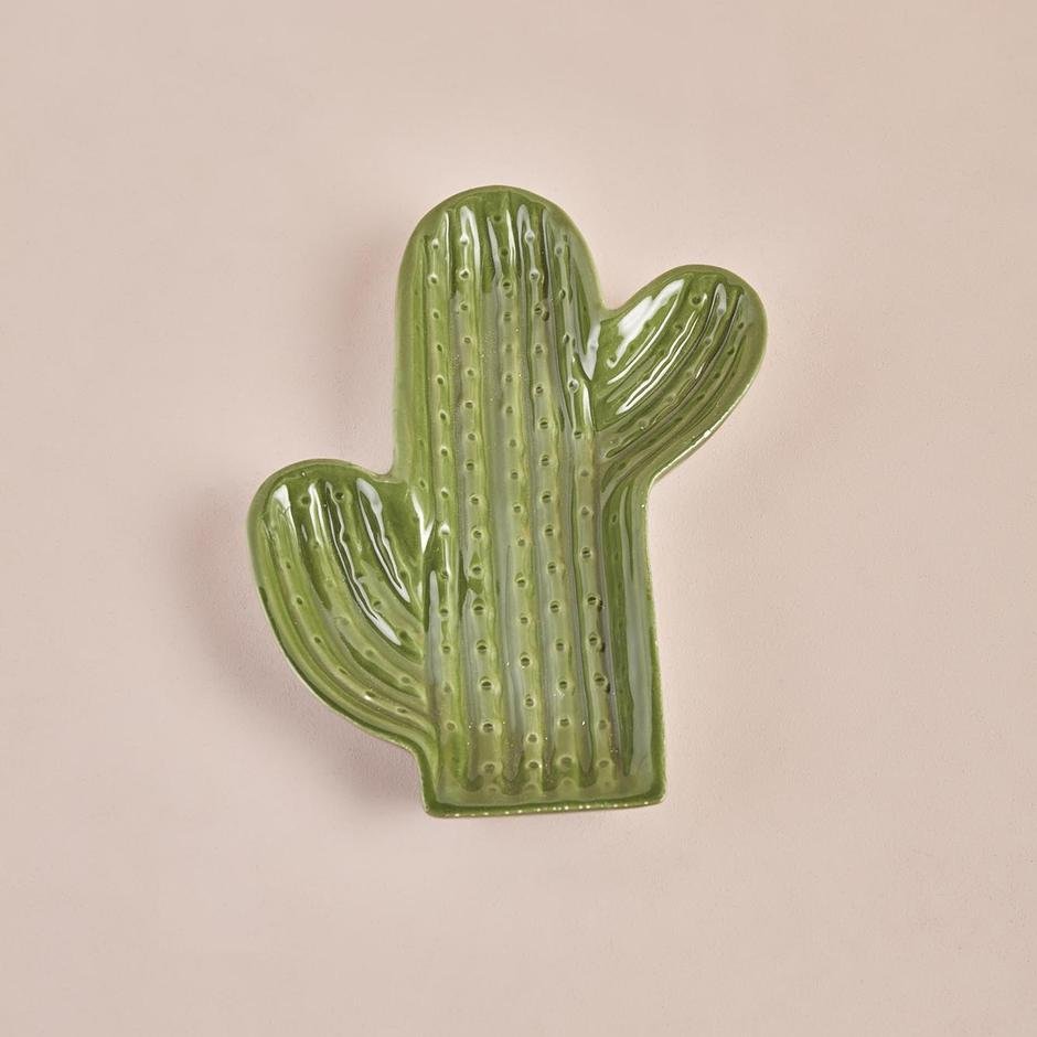  Cactus Dekoratif  Yeşil Tabak ( 17,5x23,5x3 cm)