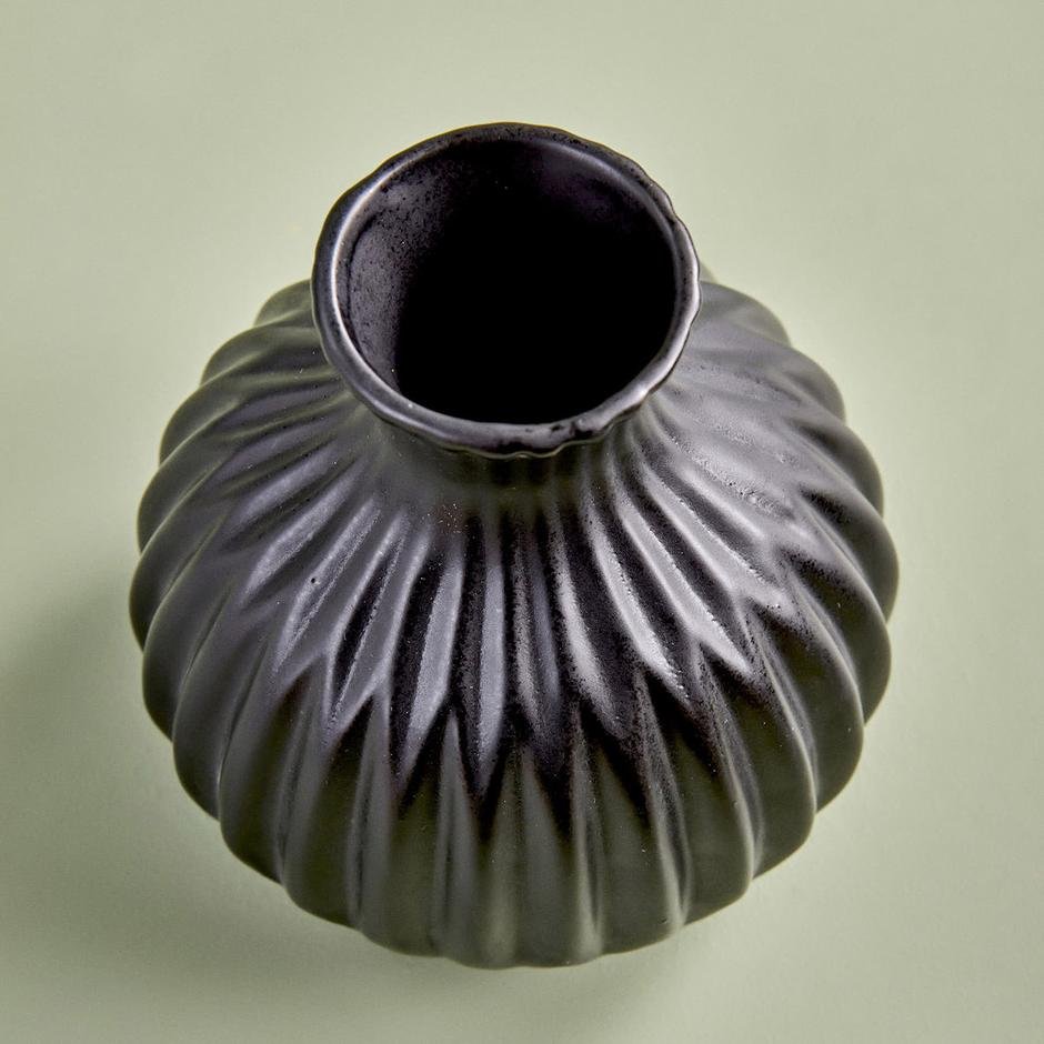  Teskon Vazo Siyah( 11x8 cm)