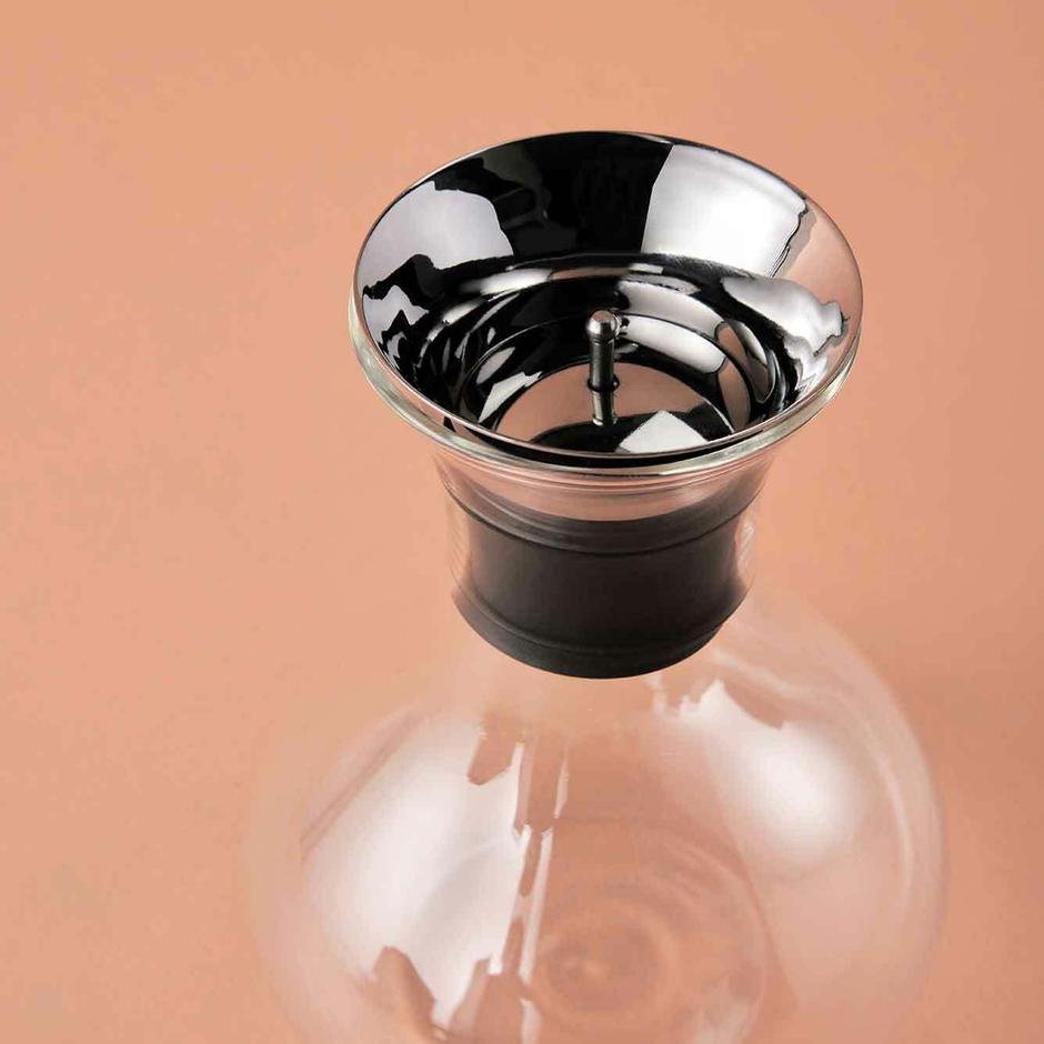  Otomatik Kapaklı Oval Cam Sürahi (1000 ml)