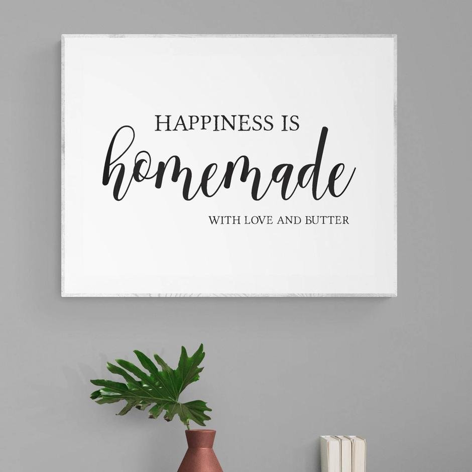  Happiness Is Homemade Beyaz Çerçeveli Tablo (33x48 cm)