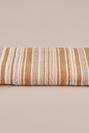  Stripe Pamuklu Tek Kişilik Battaniye Bej (150x200 cm)