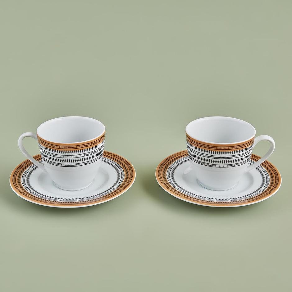  Odine Porselen Çay Fincan Seti Sarı (2'li)