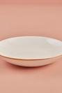  Allure Seramik Yemek Tabağı Beyaz-Hardal (21 cm)