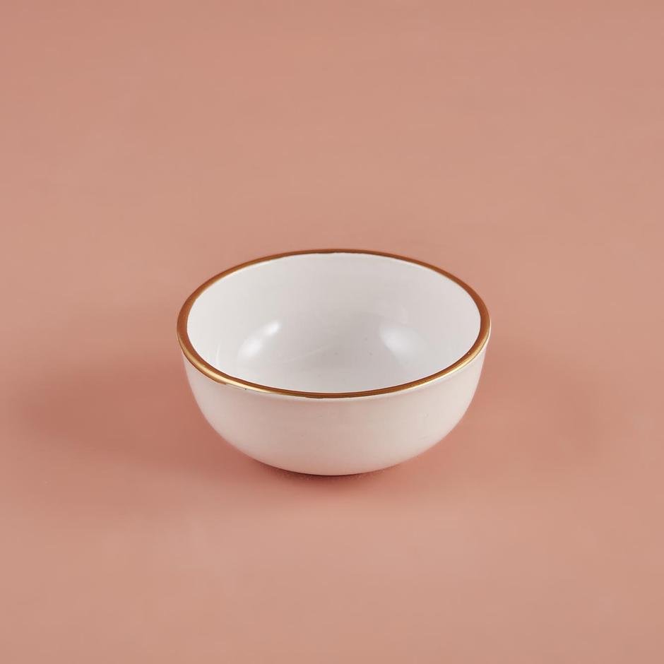  Allure Seramik Çerezlik 4'lü Beyaz-Gold (10,5 cm)