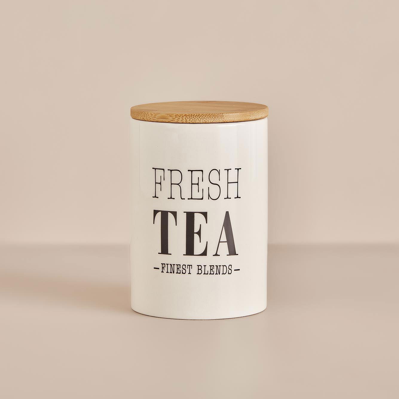 Tea Bambu Kapaklı Saklama Kabı Beyaz (10x15 cm)