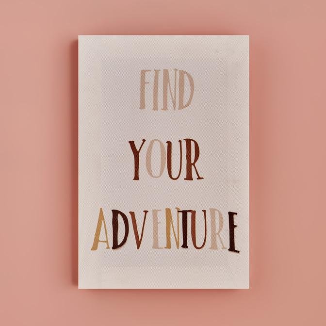 Find Your Adventure Kanvas Tablo Beyaz (21x30 cm)