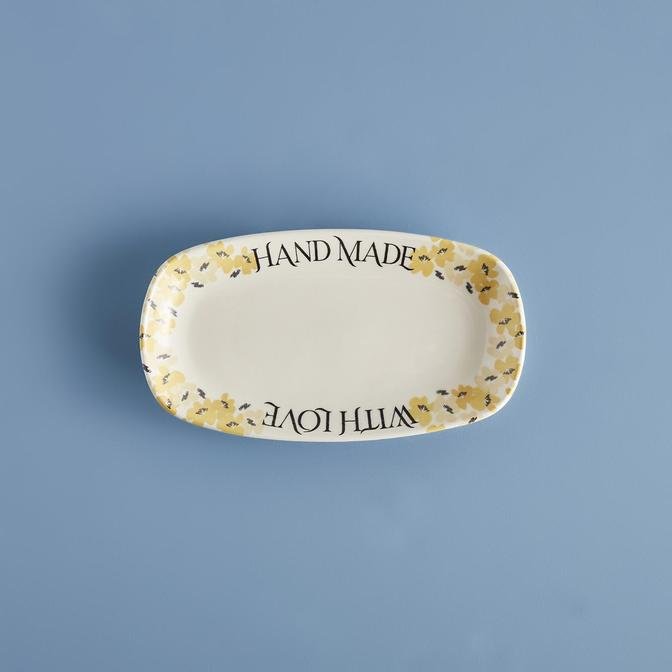 Isadora Stoneware Küçük Kayık Sunum Tabağı Sarı (21 cm)