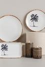  Palm Bamboo Stoneware 8 Parça 4 Kişilik Kahvaltı Takımı Beyaz
