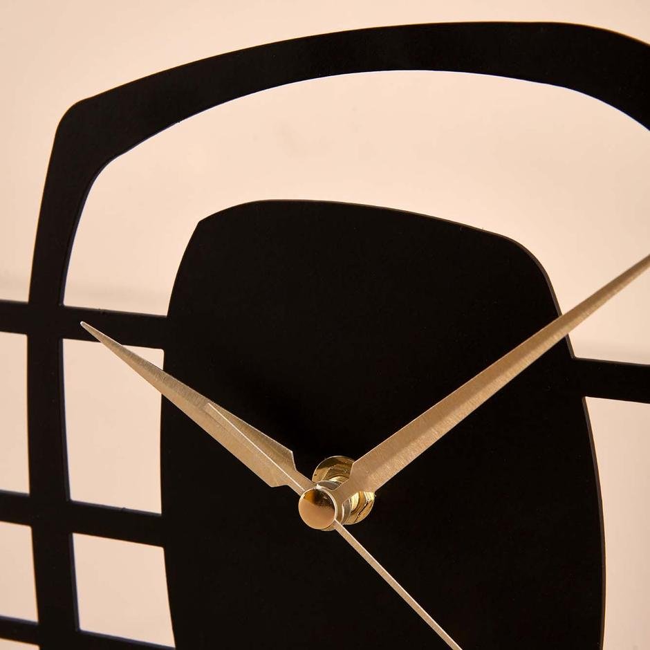  Maceire Metal Masa Üstü Saati Siyah (21x23 cm)