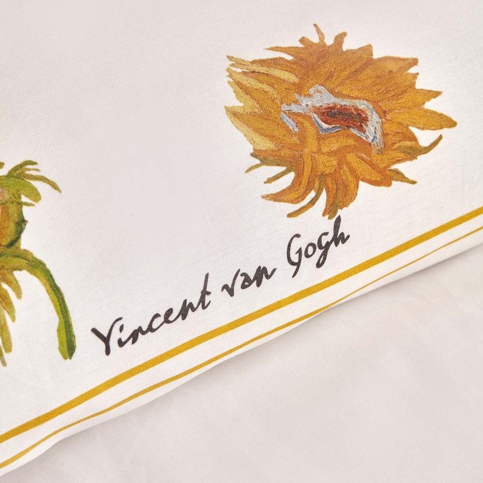  %100 Pamuk Van Gogh Sunflowers Çift Kişilik Nevresim Seti (200x220 cm)
