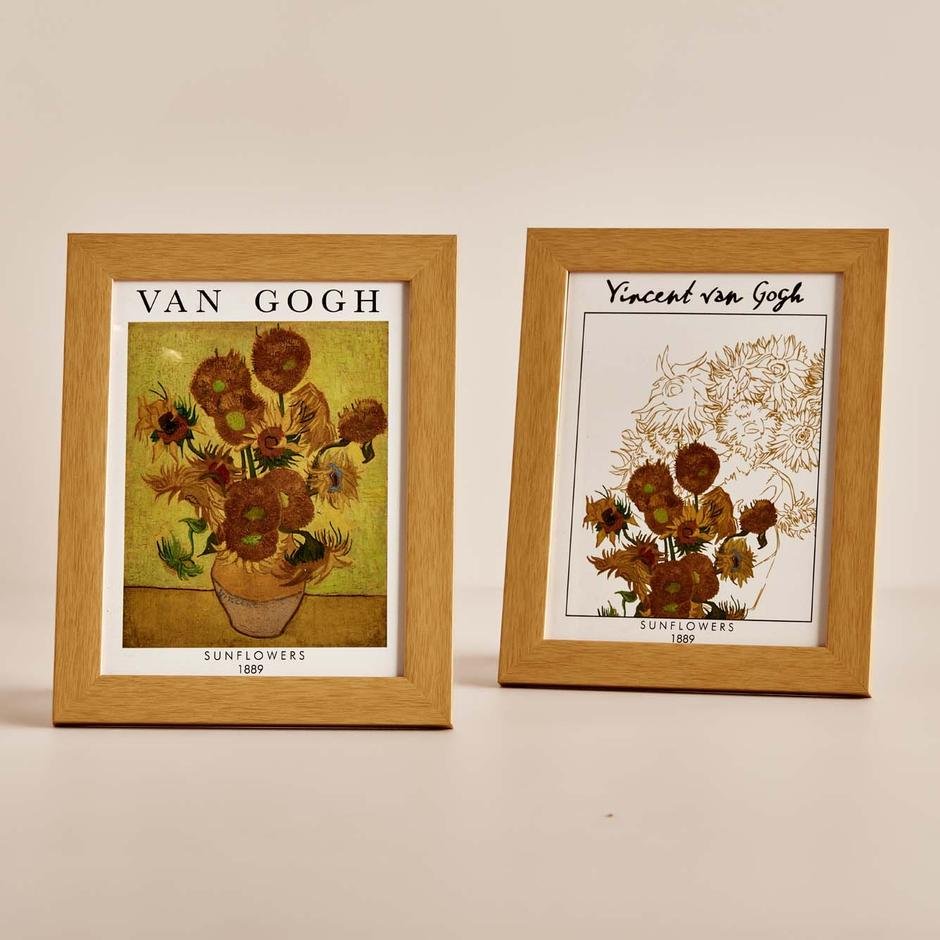  Van Gogh Sunflowers Çerçeve Naturel (18x24 cm)