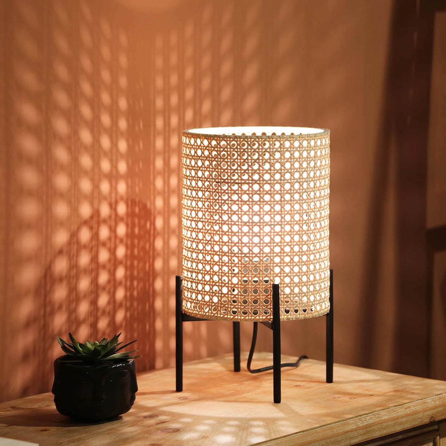 Sohen Hazeran Rattan Exclusive Abajur Bej (19x24x33 cm)