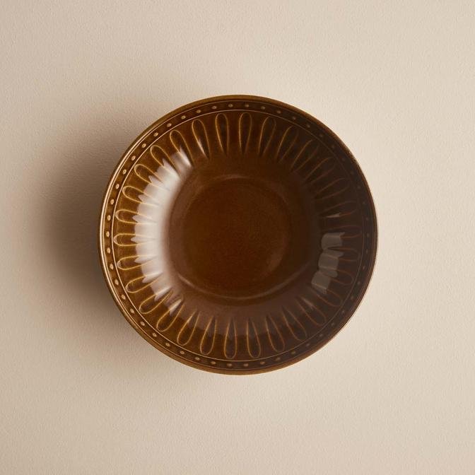 Olivia Seramik Yemek Tabağı Kahverengi (21 cm)