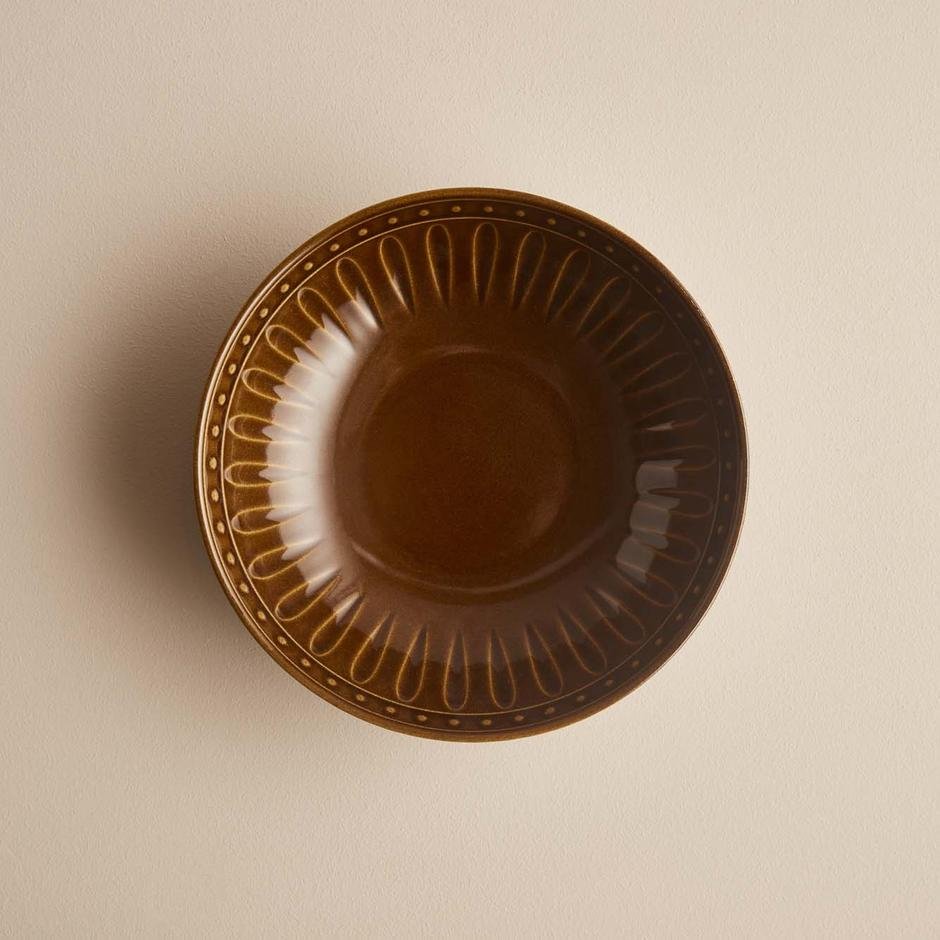 Olivia Seramik Yemek Tabağı 6'lı Kahverengi (21 cm)