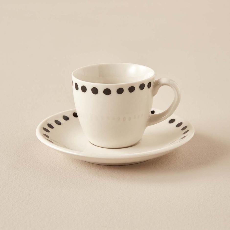  Java Porselen 6'lı Kahve Fincanı Seti Siyah (90 cc)