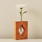 Buco Ahşap Cam Tüplü Vazo Naturel (16x12 cm)