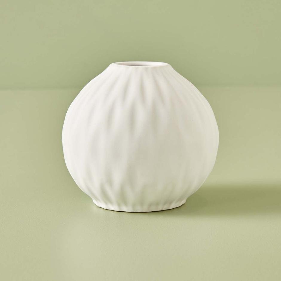  Zalina Stoneware Vazo Beyaz (9 cm)