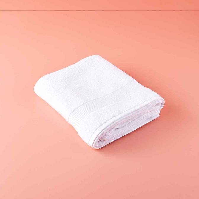 %100 Pamuk Premium Banyo Havlusu Beyaz (90x150 cm)