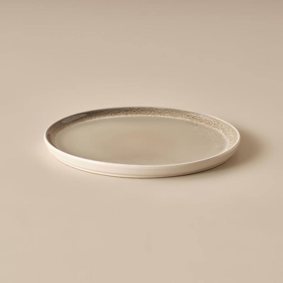  Glaze Stoneware Pasta Tabağı 4'lü Gri (21 cm)