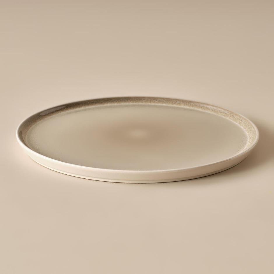  Glaze Stoneware Servis Tabağı Gri (27 cm)