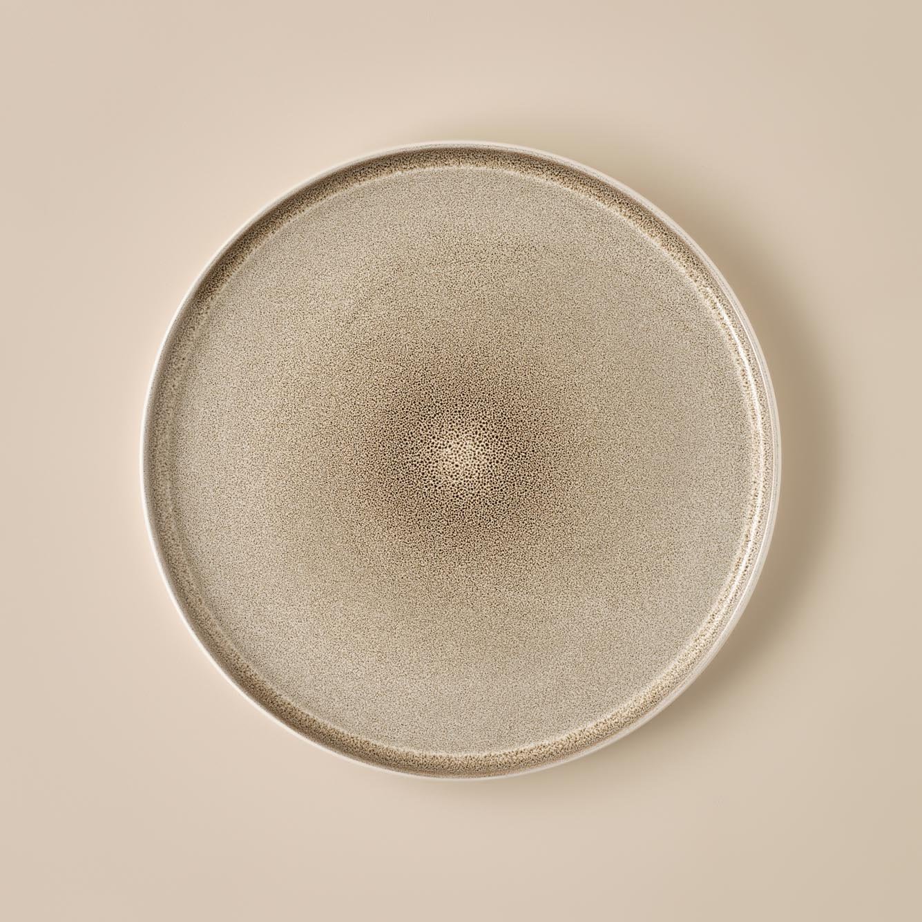 Glaze Stoneware Servis Tabağı Gri (27 cm)