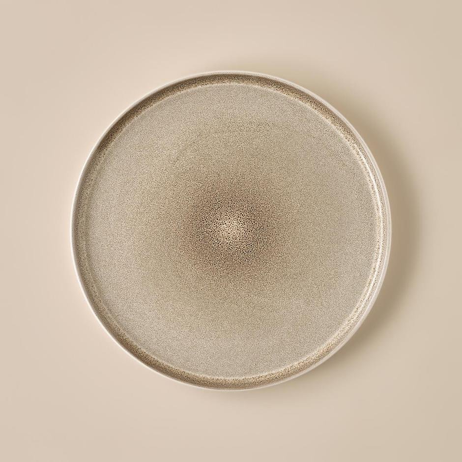  Glaze Stoneware Servis Tabağı Gri (27 cm)