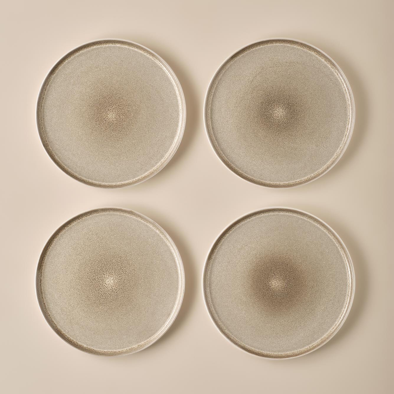 Glaze Stoneware Servis Tabağı 4'lü Gri (27 cm)
