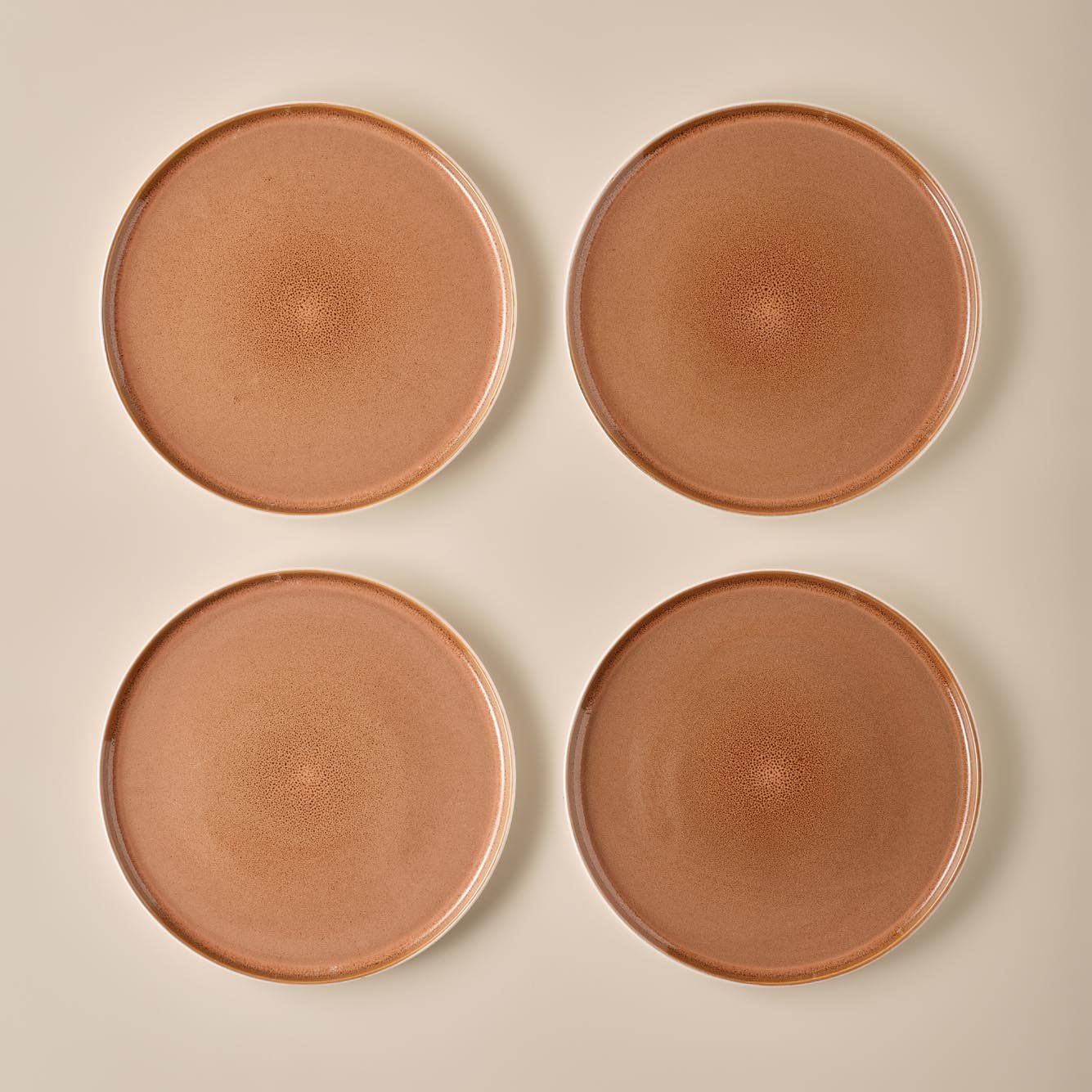Glaze Stoneware Servis Tabağı 4'lü Kiremit (27 cm)