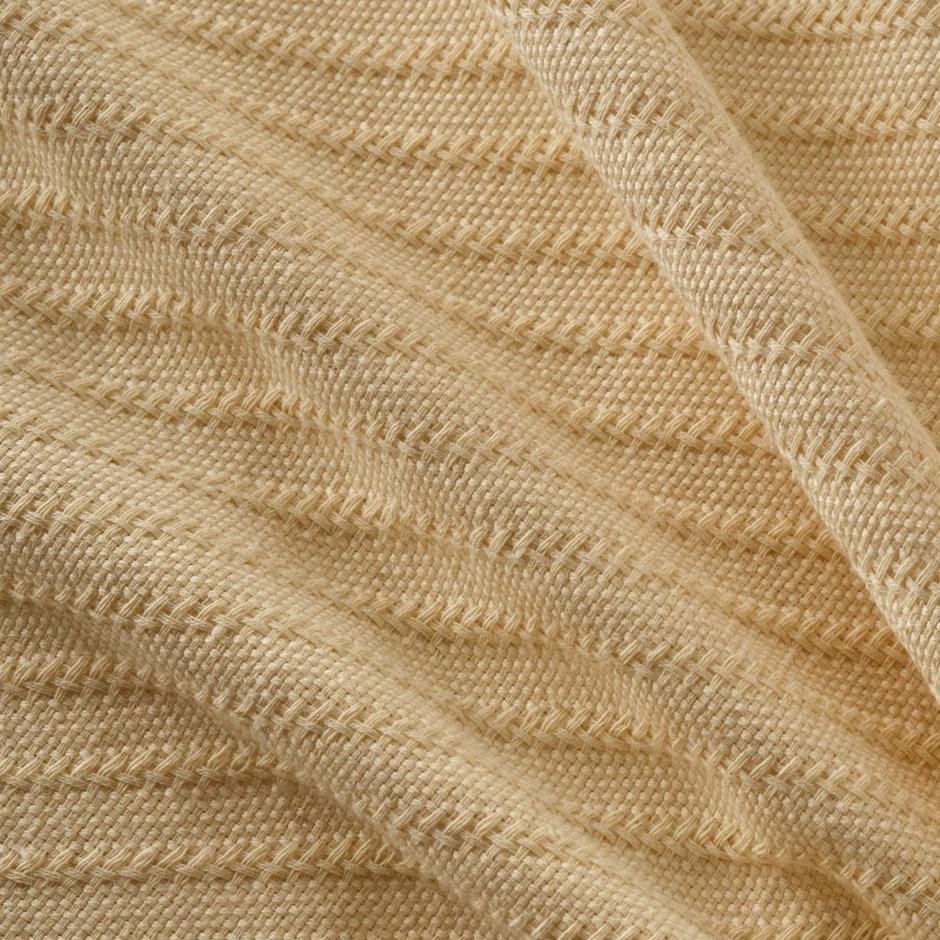  Stripe %100 Pamuk Çift Kişilik Düz Boya Pike Naturel (200x220 cm)