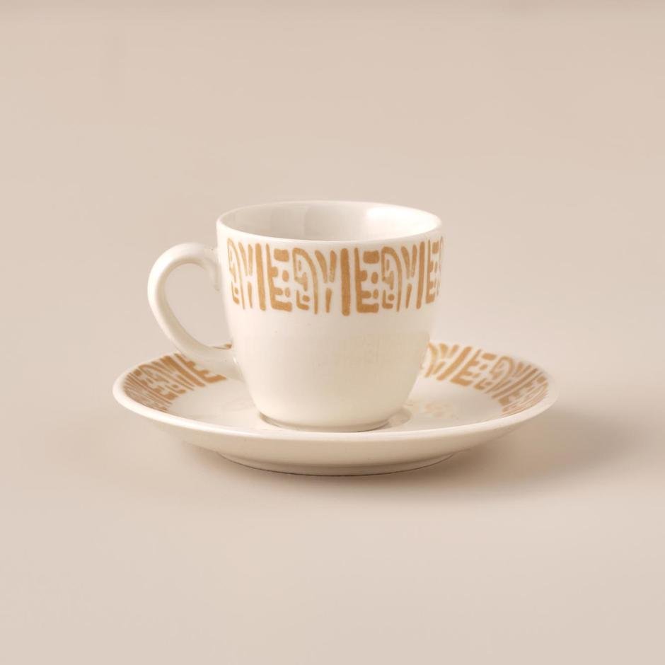  Africana Porselen 2'li Kahve Fincanı Takımı Kahverengi (90 cc)