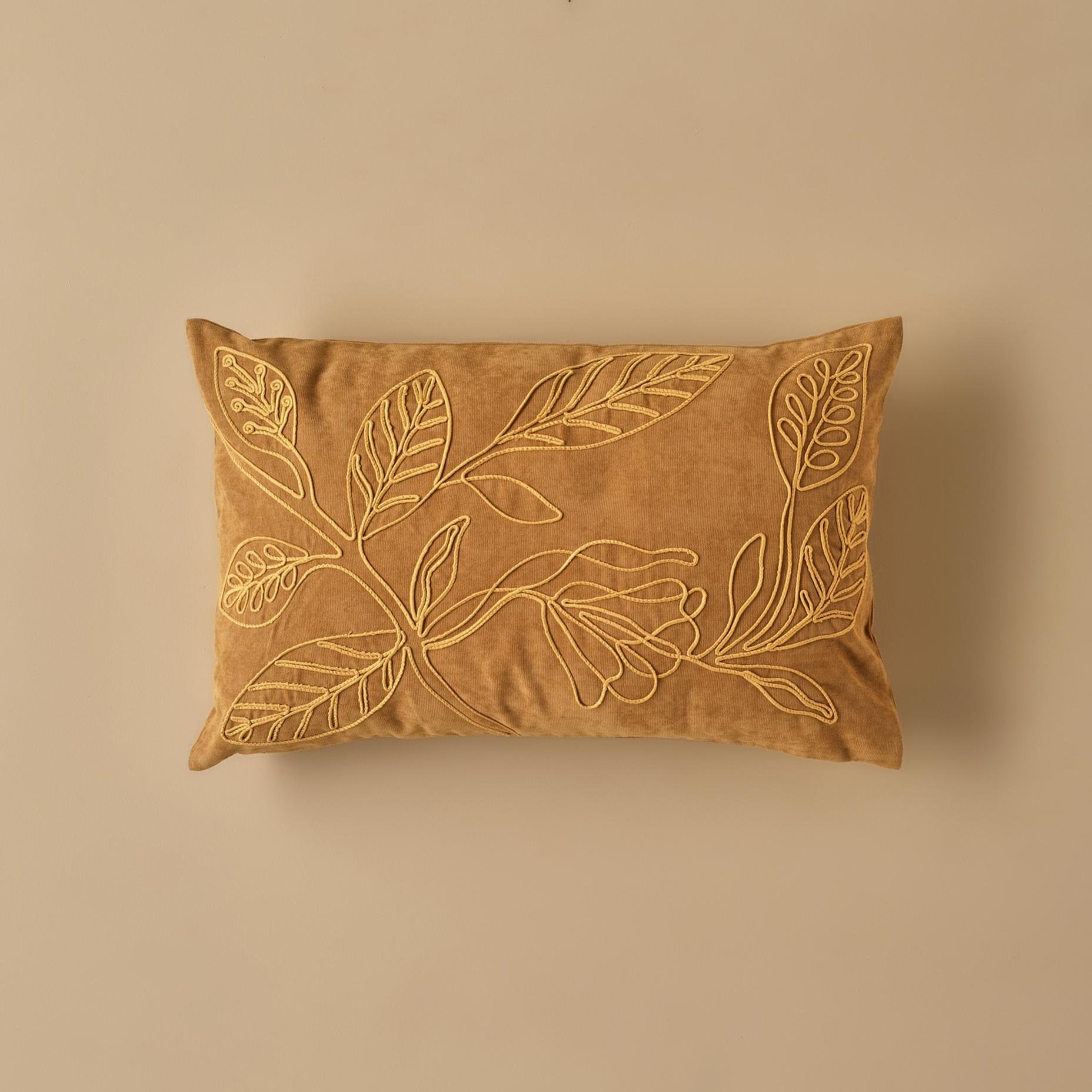 Bloom Nakışlı Kırlent Kılıfı Sarı (35x50 cm)