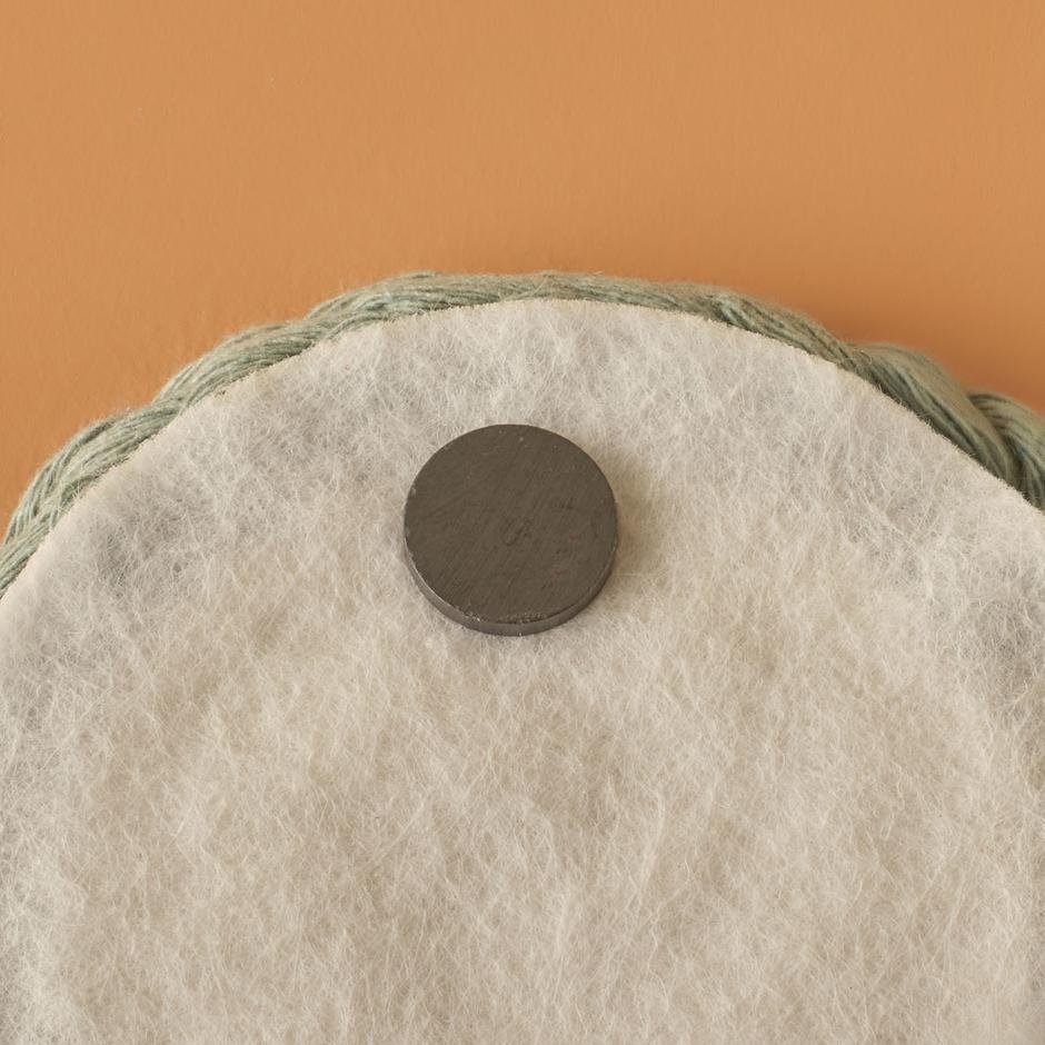  Bebek Makrome Magnet Çerçeve Yeşil (12 cm)