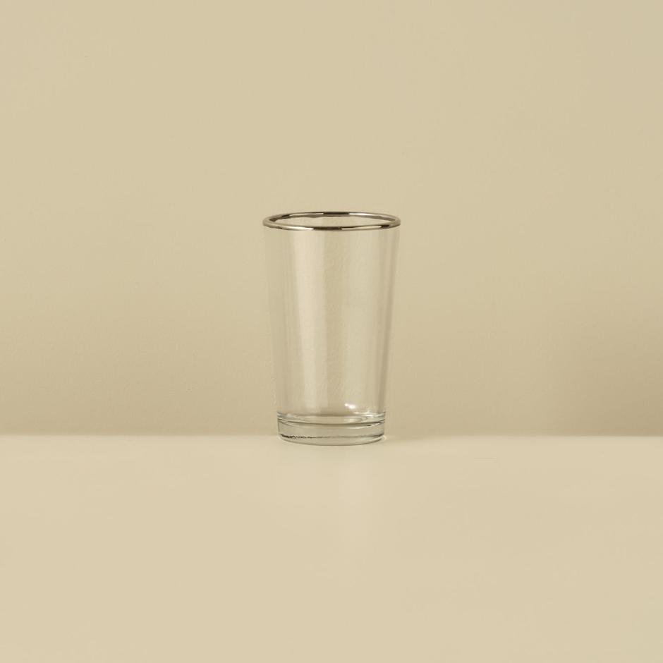  Premium 6'lı Kahve Yanı Su Bardağı Silver (100 cc)