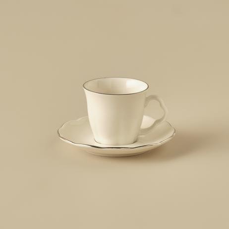 Clover Porselen 6'lı Kahve Fincanı Takımı Silver (80 cc)