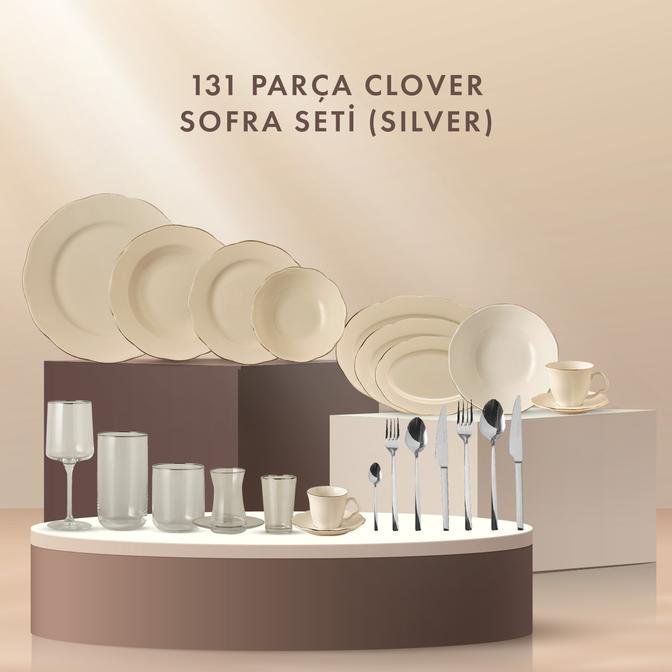 Clover 131 Parça Sofra Seti (Silver)