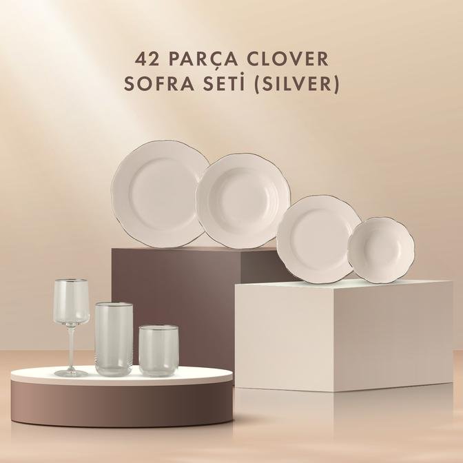 Clover 42 Parça Sofra Seti Silver