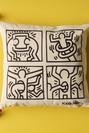  Keith Haring Cartoon Kırlent Beyaz (43x43 cm)