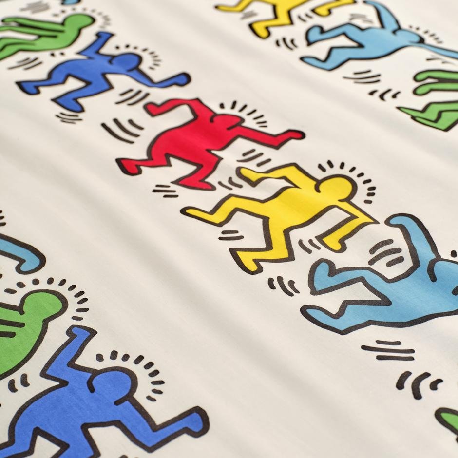  %100 Pamuk Ranforce Keith Haring Çift Kişilik Nevresim Seti (200x220 cm)